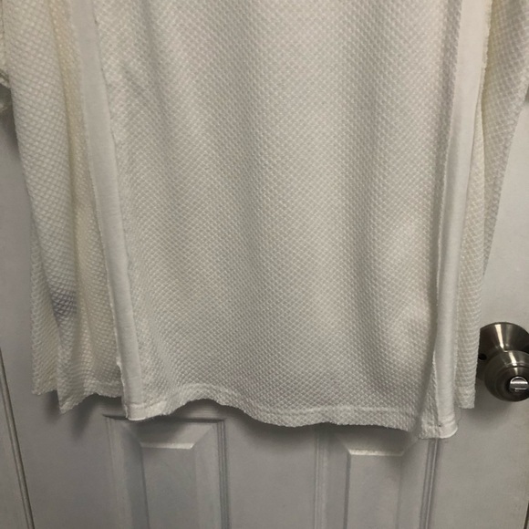 POL Womens White V-Neck Oversized Short Sleeve Raw Hem Top Medium - Picture 13 of 15